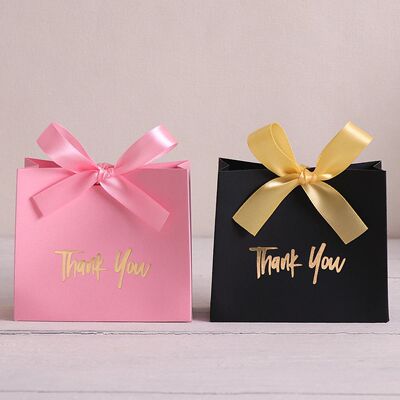 10 Pieces of Elegant Mini Gift Box/Gift Bag, with Gold Ribbo