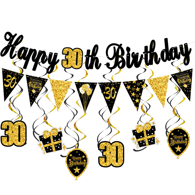 happy 30th 40th 50th birthday banner bunting birthday party