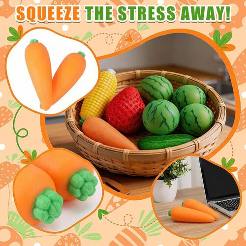 Sim Fruit Veg Squishy Slow Rise Strawberry Watermelon Carrot