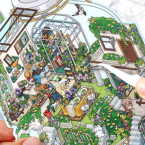 Kawaii  Deep Sea Home  3D DIY Landscape Sticker Pocket Cabin