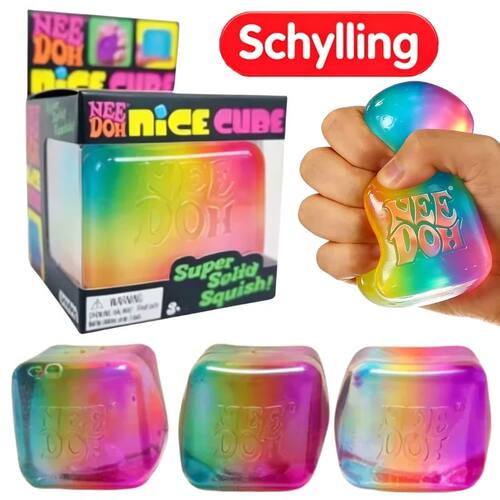 Schylling NeeDoh Rainbow Cube Squishy Fidget Toy CubeStress