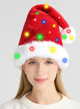 Christmas Hat Led Plush Adult Children Christmas Hat Christm