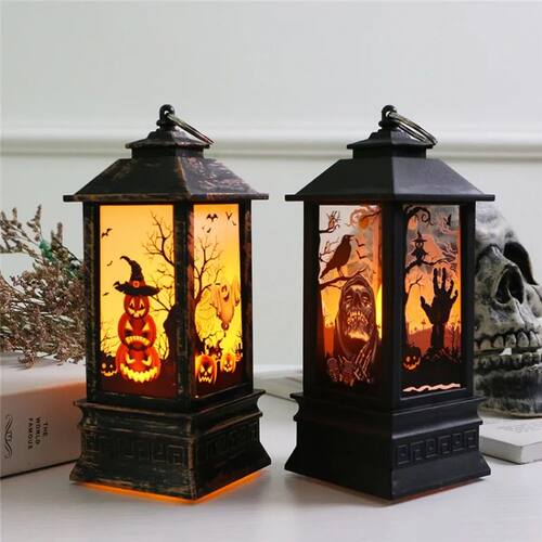 Large Halloween LED Candle Lights Witch Pumpkin Ghost Orname