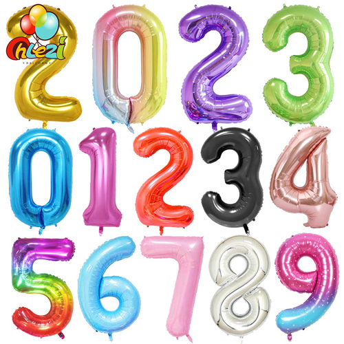 40Inch Big Foil Birthday Balloons Helium Number Balloon 0-9