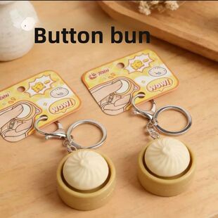 Simulated Baozi Keyboard Clicker Keychain Mini Steamed Bread