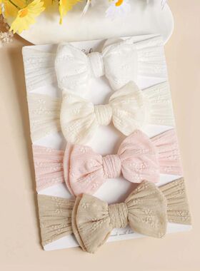 2pcs Baby Soft Mesh Dual-layers Bow Headband Summer Breathab