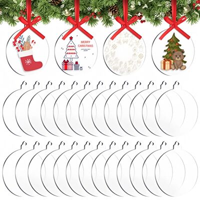 50pcs 3 Inch Clear Blank Acrylic Christmas Ornaments  Unfini