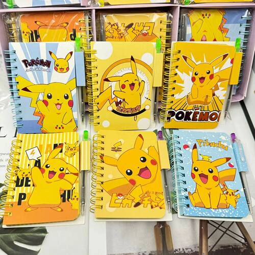Pokemon Pikachu Notebook Cute Cartoon School Supplies Portab