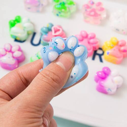 10pcs Mini Cute Cat Claw Plush Pinch Fun Colorful Halloween