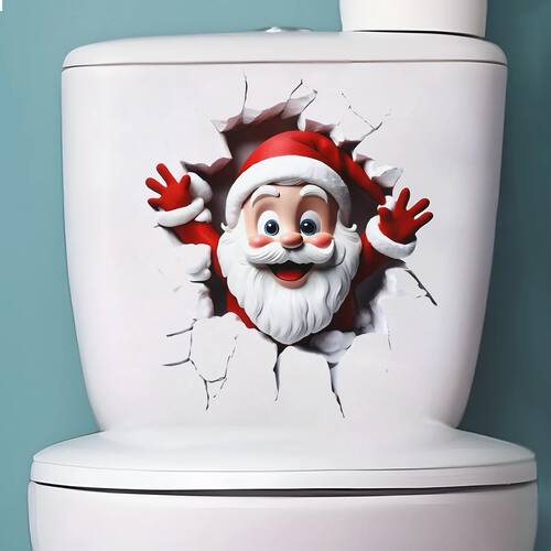 Christmas Toilet Sticker Merry Christmas Decoration for Home