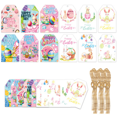 Easter Theme Cute Rabbit Gift Box Label Paper Tag Party Deco