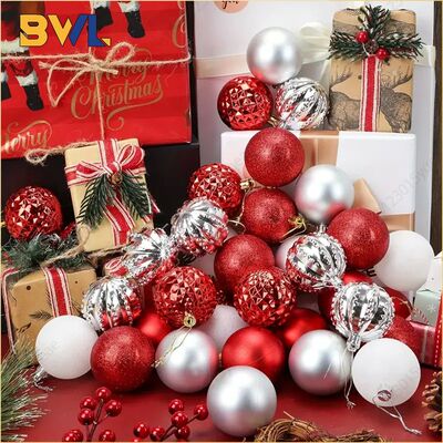 24PCS Shatterproof Christmas Ball Ornaments Xmas Tree Decora