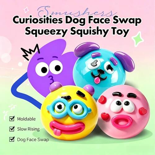 Fun and Curious Dog Face Changing Slow Rebound Pinch Music A