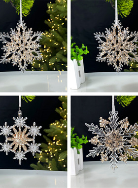 Christmas Decorations Sequ Acrylic Pendant Transparent Snowf