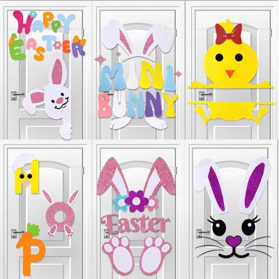 Easter Egg Easter Door Sticker, Happy Easter Letter Window S