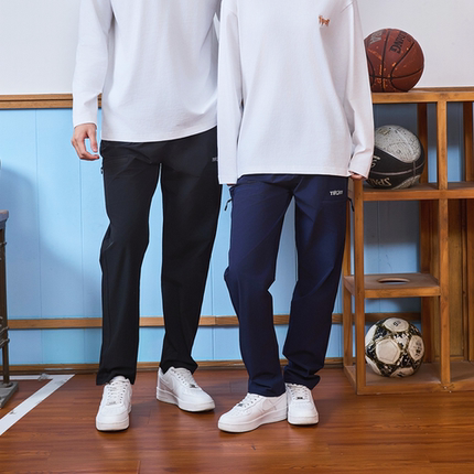 TIP-OFF美式潮流篮球休闲运动拉链反光印花百搭宽松速干长裤卫裤