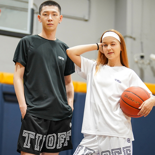 T恤宽松透气简约圆领男 复古篮球训练运动休闲速干短袖 TIP OFF美式