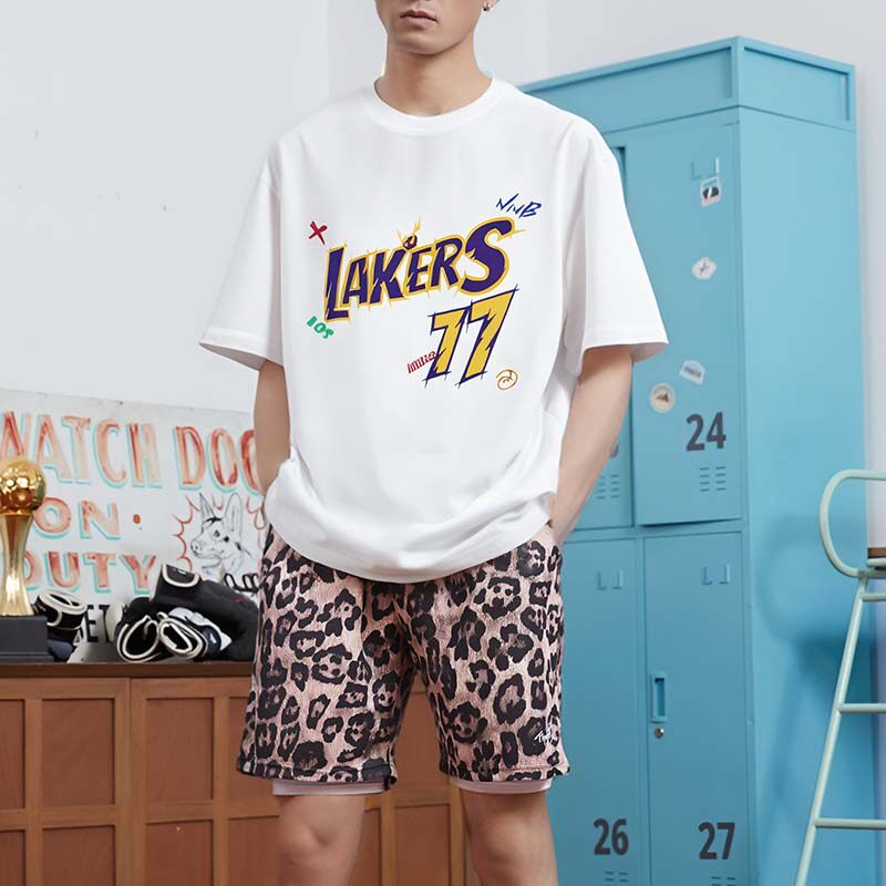 TIP-OFF美式湖人东契奇篮球运动速干宽松透气简约短袖T恤衫投篮服