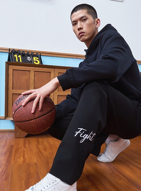 Tip-Off美式万针刺绣篮球运动休闲简约透气宽松直筒垂感长卫裤男