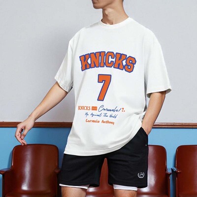 TIP-OFF美式尼克斯安东尼篮球运动速干简约宽松短袖T恤衫投篮服男