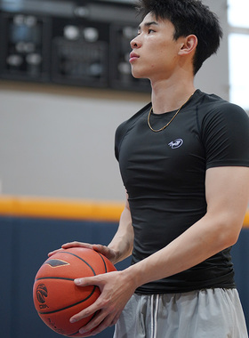 TIP-OFF美式字母小标篮球运动速干健身紧身衣短袖T恤透气吸汗简约