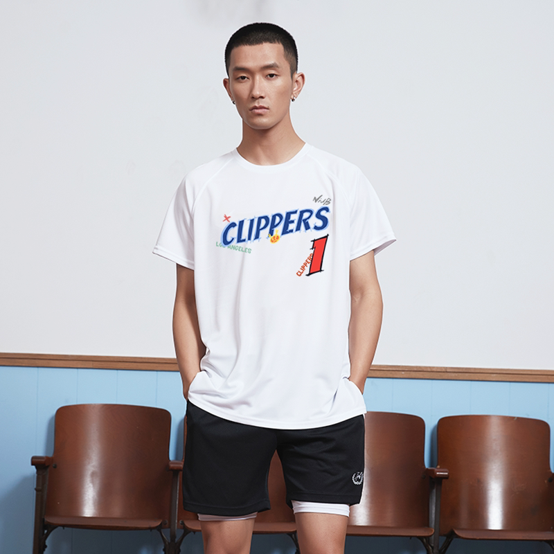 TIP-OFF美式快船哈登篮球运动速干宽松透气吸汗短袖T恤衫投篮服男