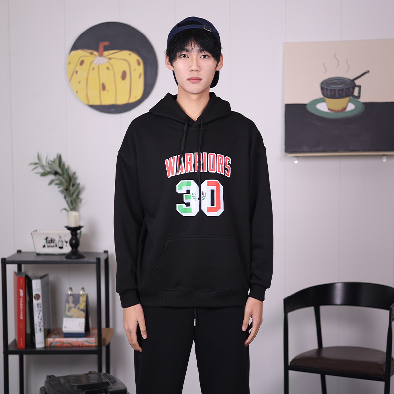 TIP-OFF勇士队印花美式篮球运动休闲简约套头百搭连帽卫衣秋冬
