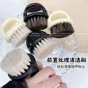 美甲打磨卸甲粉尘猪鬣毛刷指环带柄后缘粉尘刷清洁刷后缘软硬毛