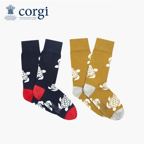 corgi英国印花秋季中筒袜