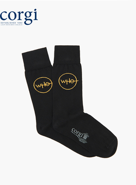 CORGI英国进口DOCTOR WHO联名款精梳棉字母印花时尚百搭潮中筒袜