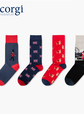 CORGI英国柯基亲子款轻棉士兵时尚英伦亲肤舒适秋冬季中筒袜