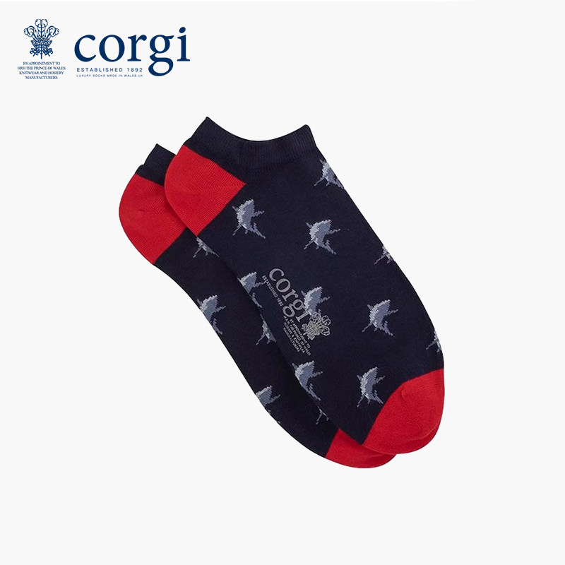corgi柯基英国鲨鱼亲肤男士船袜