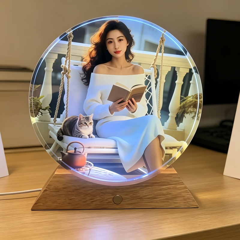 水晶彩绘玻璃画照片定制真人画像