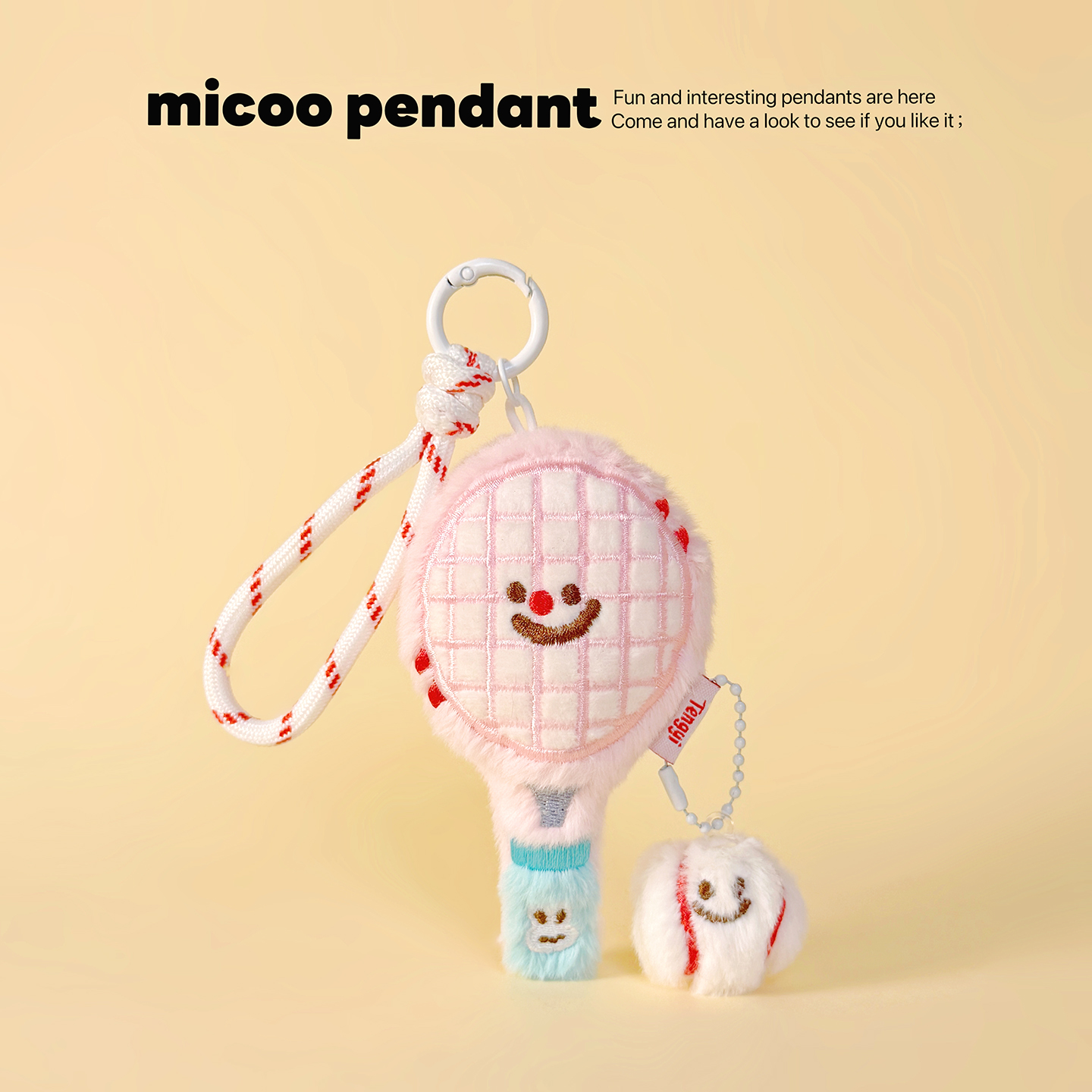 羽毛球毛绒公仔挂件可爱