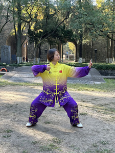 易武堂新款太极服女牛奶丝渐变太极拳和健身气功八段锦练功服装男