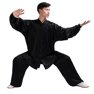 易武堂22姆米重磅真丝太极服男品牌高端桑蚕丝女春秋款健身气功服
