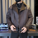 微阔版型皮毛一体皮衣货号：911批价：220，男装皮衣，电商B217