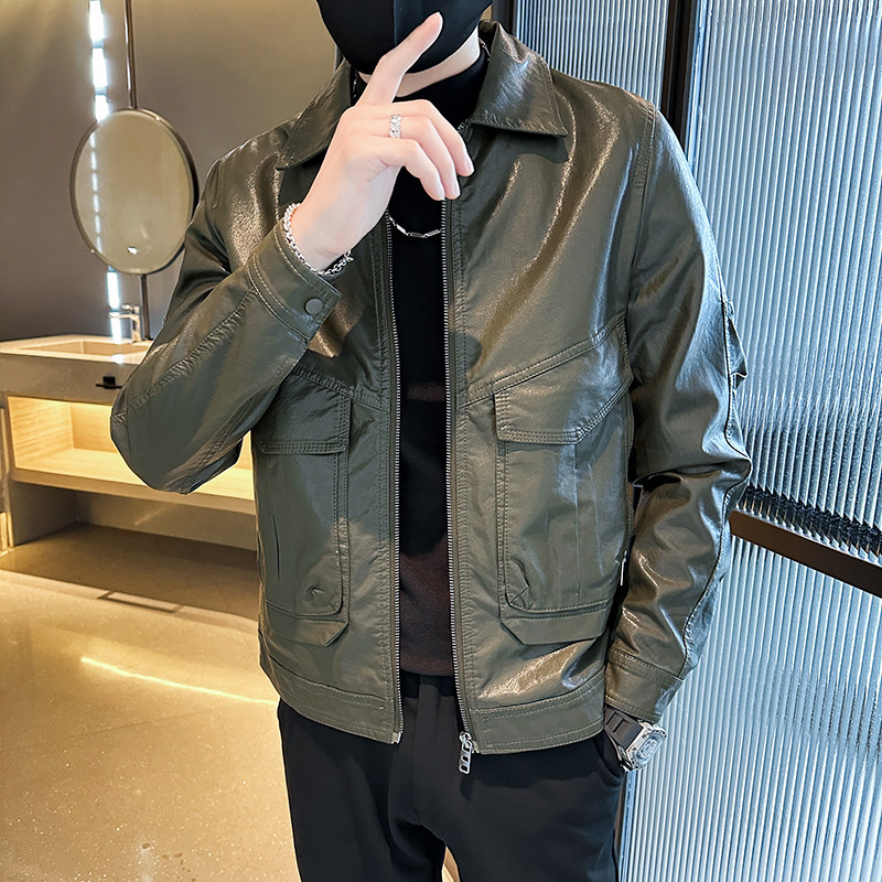 2025秋冬新款男机车PU皮夹克皮衣男外套9881P135198现货,男装夹克,电商B217