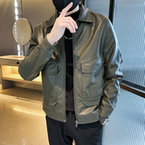 2025秋冬新款男机车PU皮夹克皮衣男外套9881P135198现货，男装夹克，电商B217