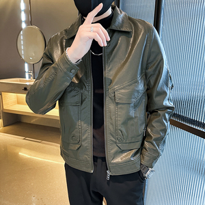 2025秋冬新款男机车PU皮夹克皮衣男外套 9881 P135198 现货图片