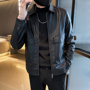 2025秋冬新款男机车PU皮夹克皮衣男外套 9881 P135198 现货图片