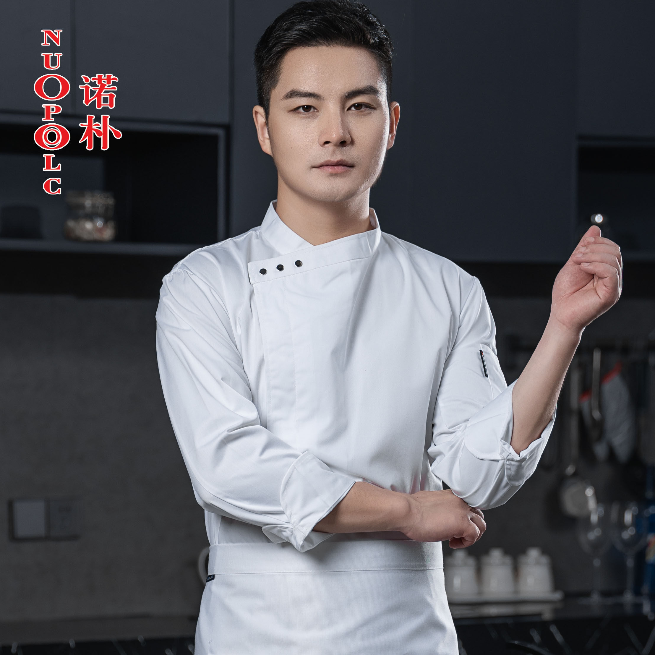 厨师服酒店厨房工作制服西餐厅工衣男女厨师工作服白色防静电工衣