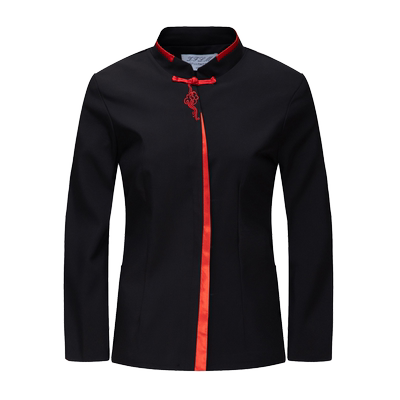 服务员长袖工作服男西餐厅汉堡饭店女工衣套装秋冬装酒店餐厅工装