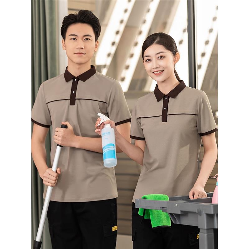 保洁工作服短袖夏装女家政物业PA制服酒店宾馆客房清洁员t恤套装
