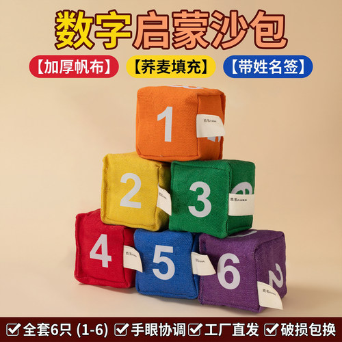 数字启蒙沙包儿童小学生专用幼儿园认知加厚扔丢手工投掷游戏道具