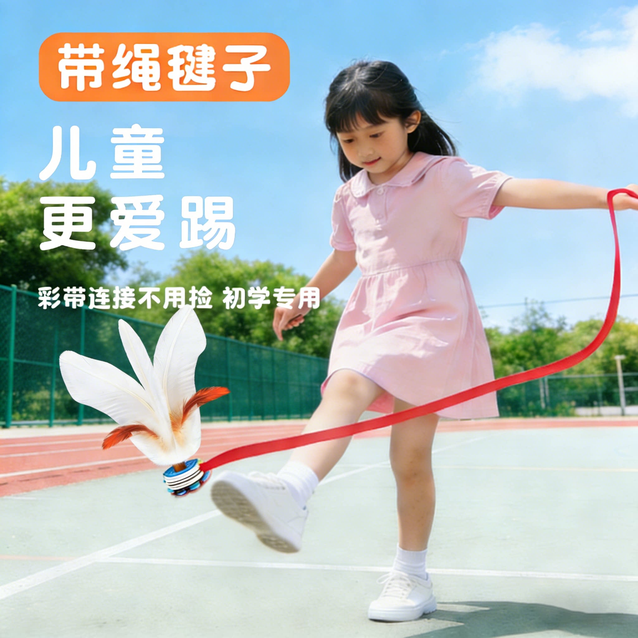 毽子儿童小学生幼儿园带绳键子一年级初学者运动专用耐踢羽毛腱子