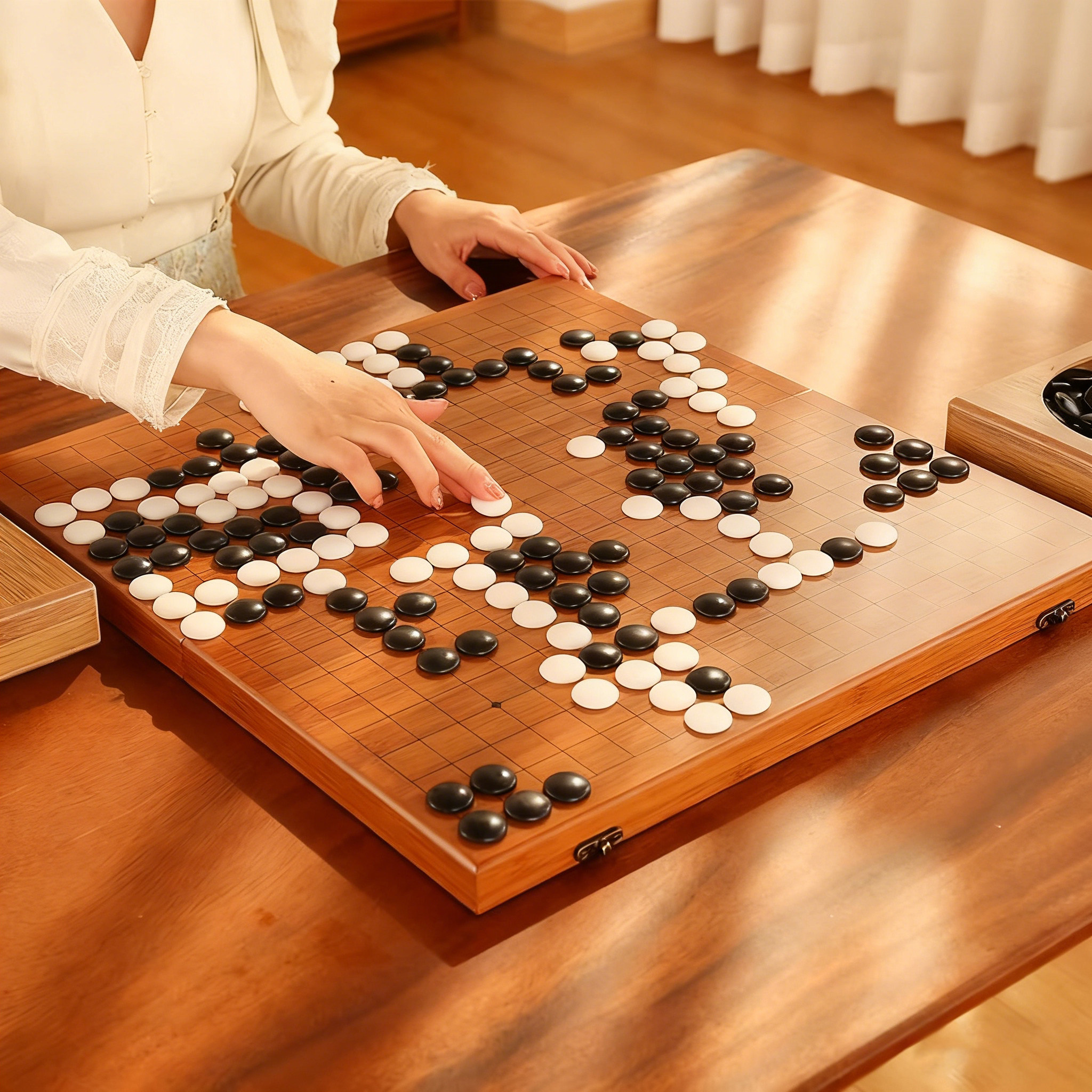 围棋棋盘套装实木高档儿童初学黑白五子棋成人学生折叠便携式棋盘,运动/瑜伽/健身/球迷用品,围棋,淘宝优惠券,粉丝福利购,淘宝优惠卷