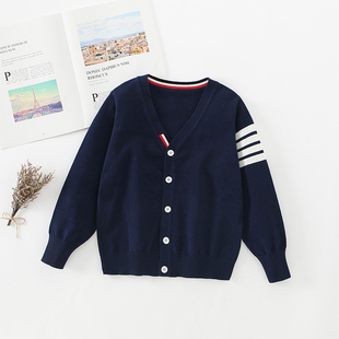 2026新款春季秋学院风开衫外套儿童男童童装毛衣中大童纯棉针织潮