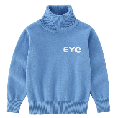 冬季高领毛衣加绒男童洋气打底衫