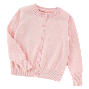 儿童针织开衫纯棉2026新中大童春秋外套百搭毛衣男童女童洋气毛线